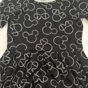 NWT LuLaRoe Disney Amelia Dress XL Black Mickey Mouse Dotted Outline Pockets